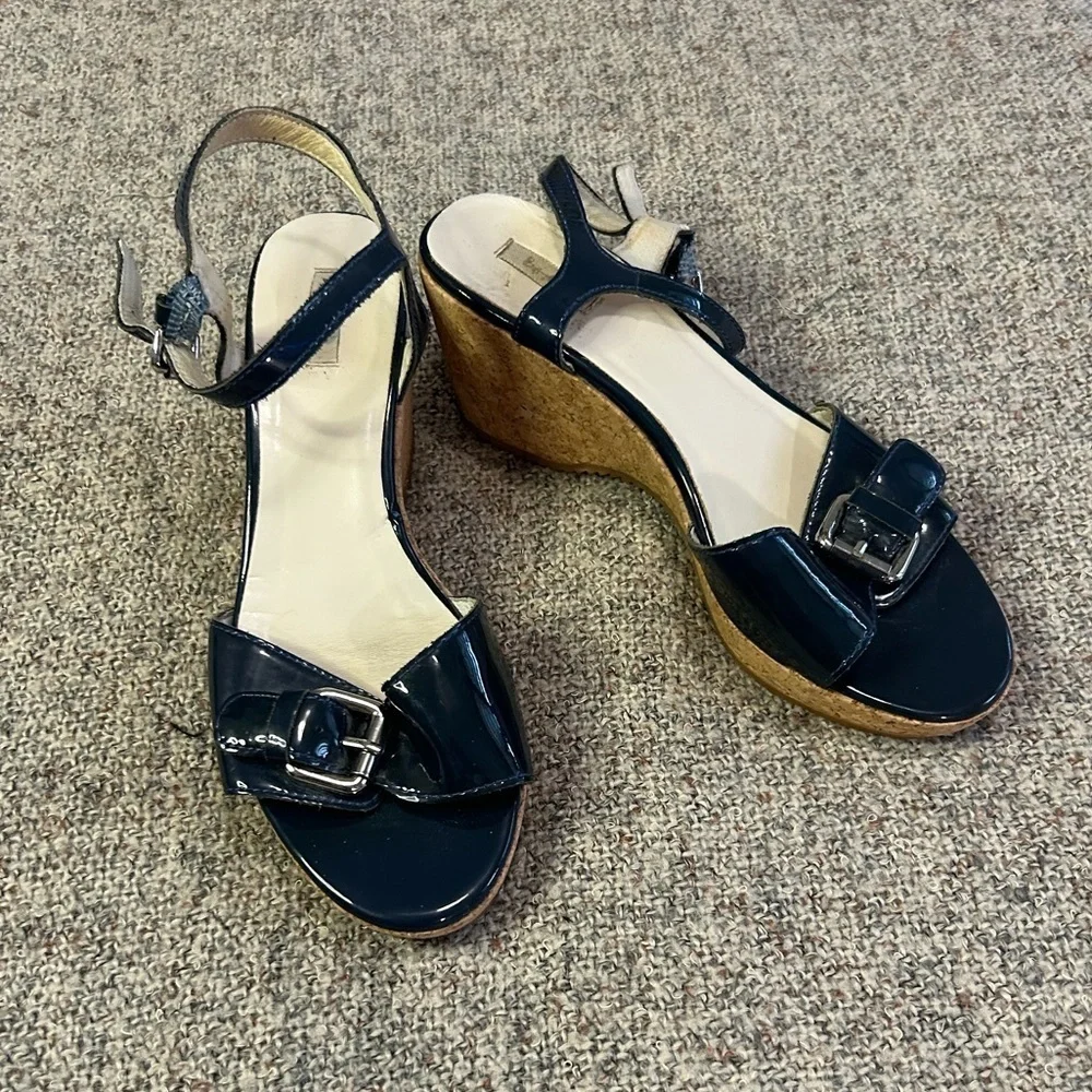 Boden Navy Wedge Sandal